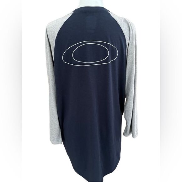 Oakley Men's Logo Regular Fit 3/4 Raglan T-Shirt, ringer style, size L - Picture 3 of 6